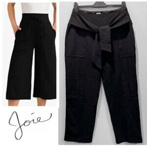 Joie wide leg capris pants Black waist high rise Size xl